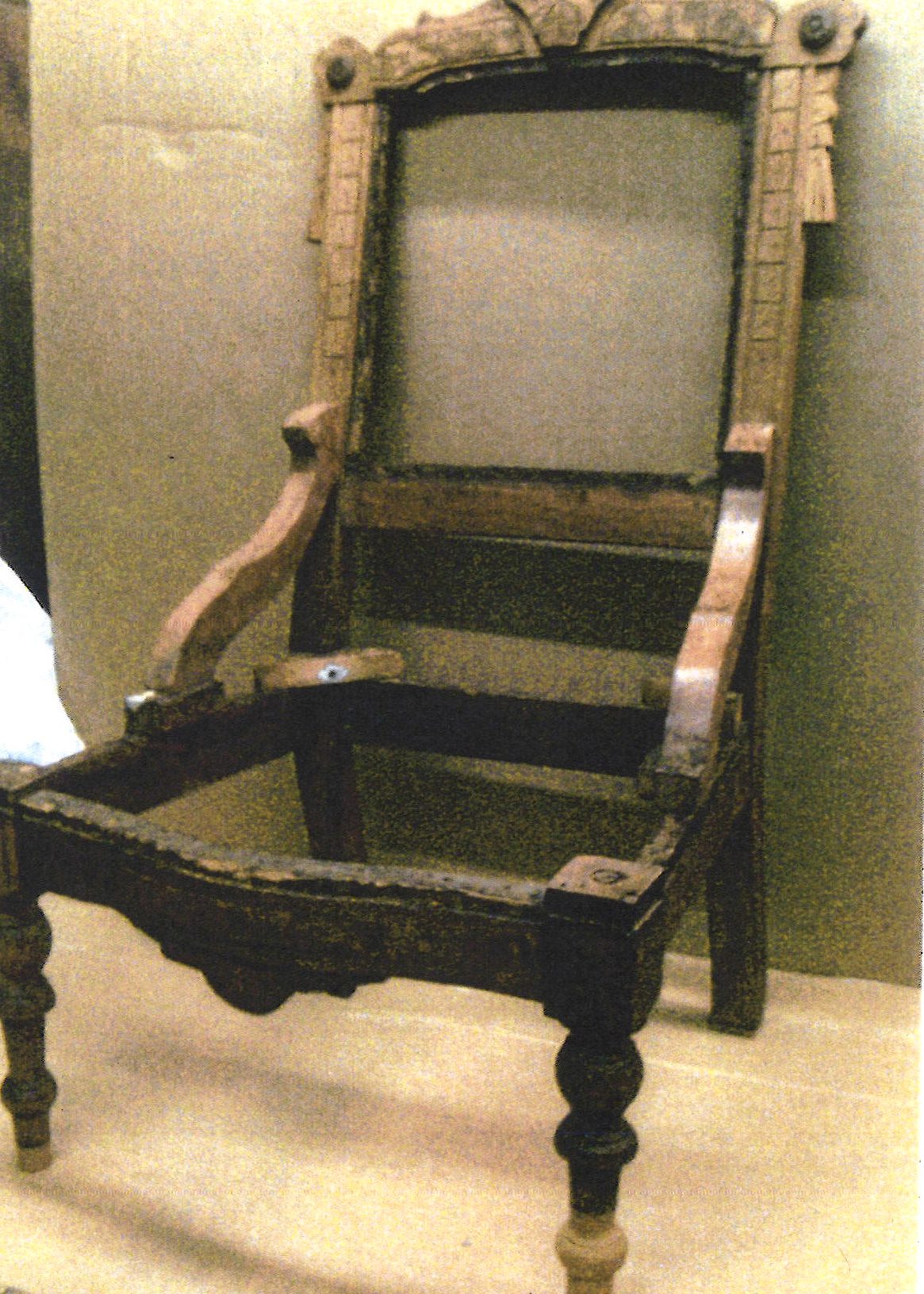 Red Chair During Restoration