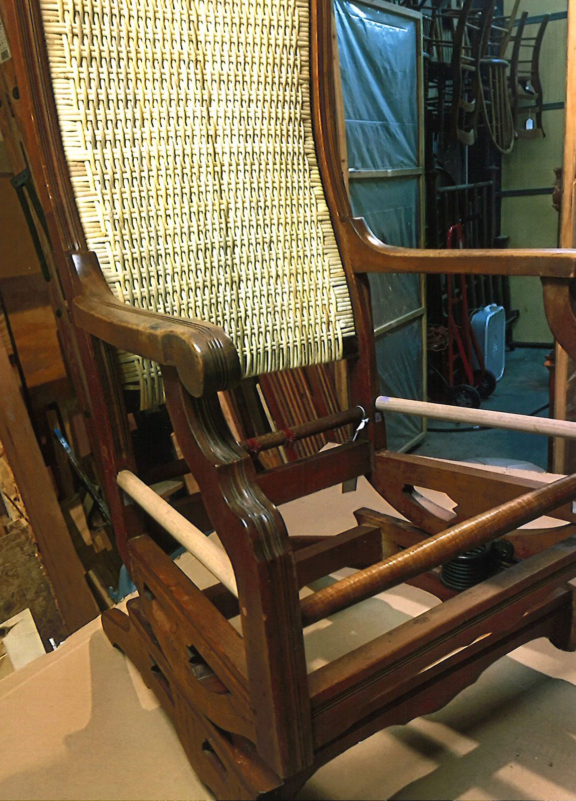 Woven Back Rocking Chair